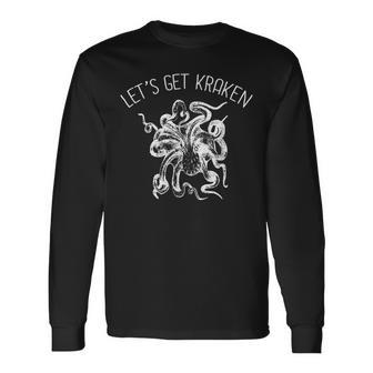 Let's Get Kraken Giant Squid Octopus Pun Long Sleeve T-Shirt - Monsterry DE