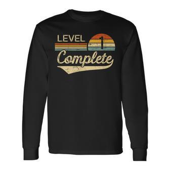 Level 1 Complete Vintage 1St Wedding Anniversary Long Sleeve T-Shirt - Monsterry DE