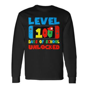 Level 100 Days Of School Unlocked Video Games Boys Gamer Long Sleeve T-Shirt | Mazezy AU