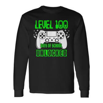 Level 100 Days Of School Unlocked Video Games Boys Gamer Long Sleeve T-Shirt - Seseable