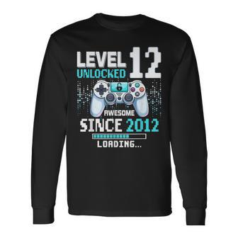 Level 12 Unlocked 12Th Gaming Birthday Long Sleeve T-Shirt - Thegiftio UK