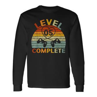 Level 5 Complete Gamers Couple 5Th Wedding Anniversary Long Sleeve T-Shirt - Thegiftio UK