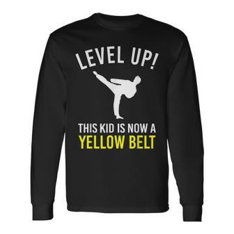 Level Up This Kid Is Now A Yellow Belt Karate Award Long Sleeve T-Shirt - Monsterry CA