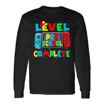 Level Preschool Complete Last Day Of School Video Game Long Sleeve T-Shirt - Seseable