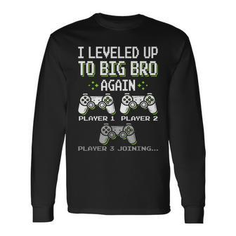 I Leveled Up To Big Bro Again Brother Gamer Video Game Long Sleeve T-Shirt - Monsterry AU