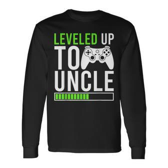 Leveled Up Promoted To Uncle 2024 New Uncle Video Game Long Sleeve T-Shirt - Monsterry AU