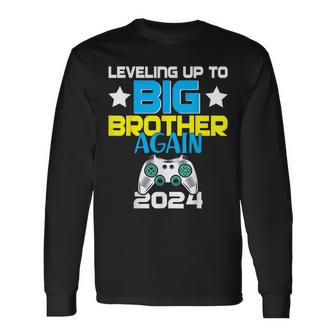 Leveling Up To Big Brother Again 2024 Pregnancy Announcement Long Sleeve T-Shirt - Thegiftio UK