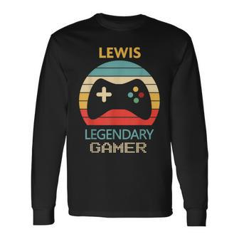 Lewis Name Personalised Legendary Gamer Long Sleeve T-Shirt - Seseable