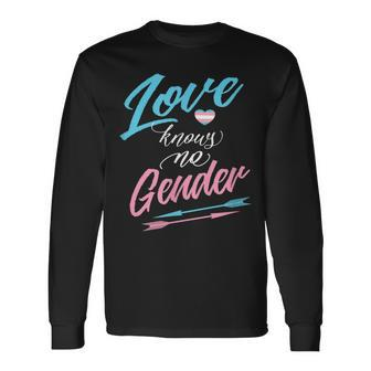Lgbt Transgender -Love Knows No Gender With Arrows Long Sleeve T-Shirt - Monsterry