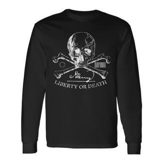 Liberty Or Death Patrick Henry Back Long Sleeve T-Shirt - Monsterry AU