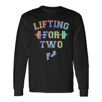 Lifting For Two Pregnancy Workout Long Sleeve T-Shirt - Seseable