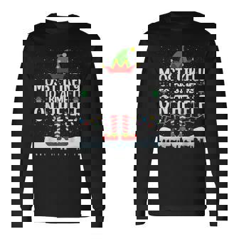 Most Likely To Blame It On The Elf Matching Family Christmas Long Sleeve T-Shirt | Mazezy