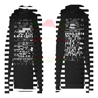 Most Likely To Be The Official Christmas Dj Family Christmas Long Sleeve T-Shirt - Thegiftio