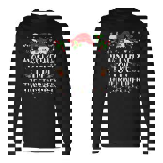 Most Likely To Pet The Reindeer Christmas Matching Family Long Sleeve T-Shirt - Thegiftio