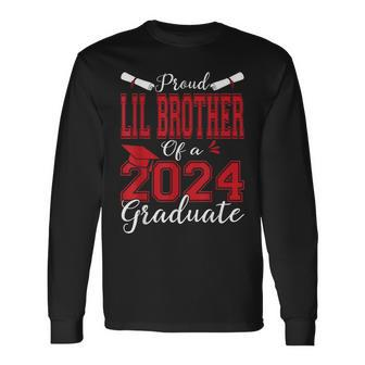 Lil Brother Senior 2024 Proud Lil Brother Of A 2024 Graduate Long Sleeve T-Shirt - Seseable