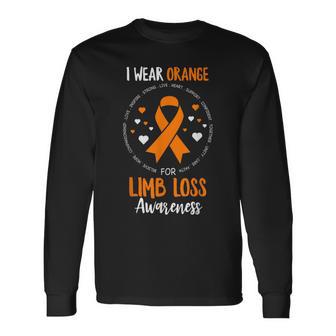 Limb Loss Awareness Ribbon Ampu Support Amputation Long Sleeve T-Shirt - Monsterry UK