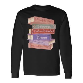 Literacy Austen Novels Romance Books Literary Jane Austen Long Sleeve T-Shirt - Monsterry CA