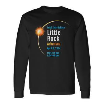 Little Rock Arkansas Ar Total Solar Eclipse 2024 1 Long Sleeve T-Shirt - Monsterry UK
