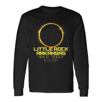 Little Rock Arkansas Path Totality Total Solar Eclipse 2024 Long Sleeve T-Shirt | Mazezy