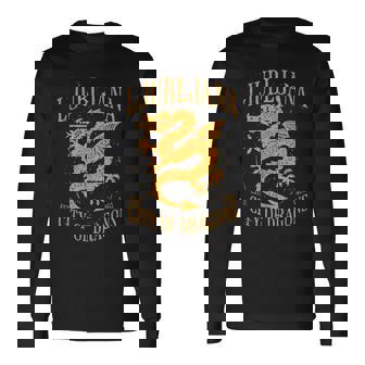 Liubliana Eslovenia Est 1461 Ciudad De Los Dragonesintage Grunge Camiseta de manga larga - Regaloses