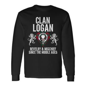 Logan Clan Scottish Name Coat Of Arms Tartan Family Party Long Sleeve T-Shirt - Seseable