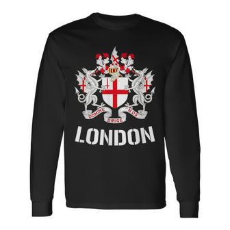 London City Crest Emblem Uk Britain Queen Elizabeth Long Sleeve T-Shirt - Monsterry AU