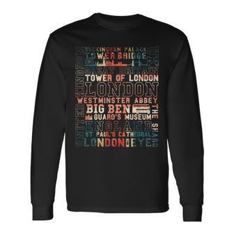 London Souvenir City Vintage British Uk Flag Women Long Sleeve T-Shirt - Monsterry AU