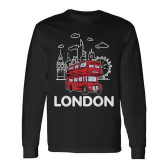 London Vibes Famous London Landmarks Souvenir London Love Long Sleeve T-Shirt - Thegiftio UK