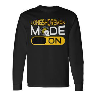 Longshoreman Mode On Longshoreman Hook Dock Worker Long Sleeve T-Shirt - Monsterry UK