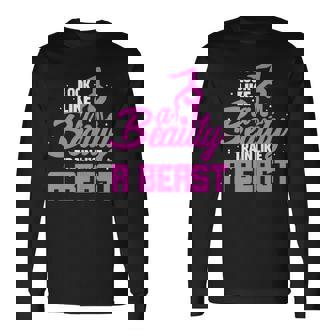 Look Like A Beauty Train Like A Beast Gymnastics Gymnasts Long Sleeve T-Shirt - Monsterry