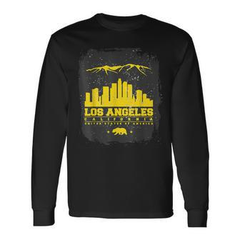 Los Angeles City Concept Logo Label La Long Sleeve T-Shirt - Monsterry AU
