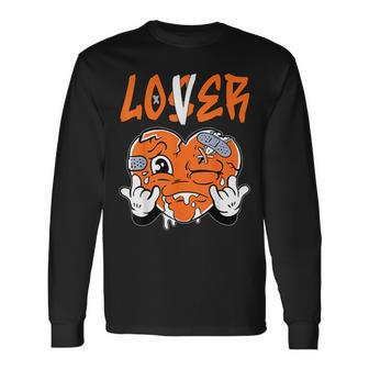 Loser Lover Orange Drip Heart Matching Outfit Women Long Sleeve T-Shirt - Thegiftio UK