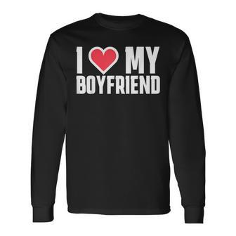I Love My Bf Boyfriend Long Sleeve T-Shirt - Seseable