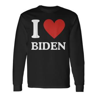 I Love Biden Heart Joe Show Your Support Long Sleeve T-Shirt - Monsterry