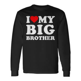 I Love My Big Brother Heart Long Sleeve T-Shirt | Mazezy