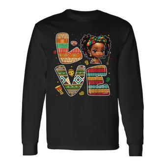 Love Black History Month Strong African Toddler Girls Long Sleeve T-Shirt | Mazezy
