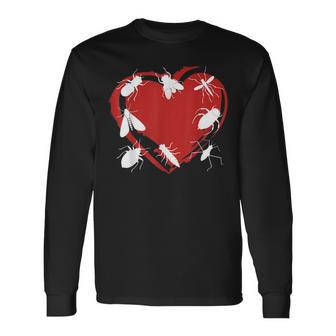 I Love Bugs Insects Creatures Flies Beetles Heart Long Sleeve T-Shirt - Monsterry DE