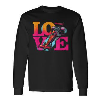 Love Drag Racing Vintage Colorful Drag Racing Cars Lover Long Sleeve T-Shirt - Monsterry