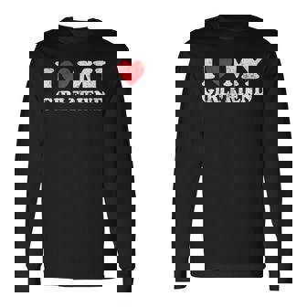 I Love My Girlfriend Retro Heart Long Sleeve T-Shirt - Thegiftio