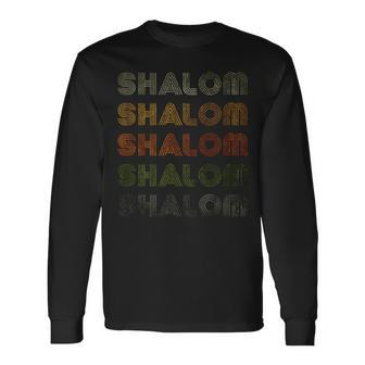 Love Heart Shalom Grunge Vintage Style Black Shalom Long Sleeve T-Shirt - Thegiftio UK
