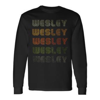 Love Heart Wesley GrungeVintage Style Black Wesley Long Sleeve T-Shirt - Monsterry