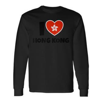 I Love Hong Kong Mit Flagge Und Herz Langarmshirts - Geschenkecke