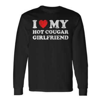 I Love My Hot Cougar Girlfriend Retro Heart Long Sleeve T-Shirt - Monsterry UK