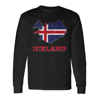 I Love Iceland Pride Flag Icelander Home Souvenir T Long Sleeve T-Shirt - Monsterry DE