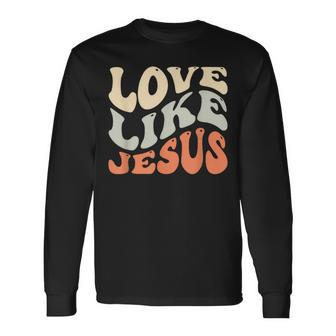 Love Like Jesus Retro Vintage Colours Langarmshirts - Seseable