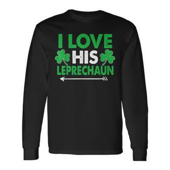I Love His Leprechaun- St Patrick's Day Couples Long Sleeve T-Shirt - Thegiftio