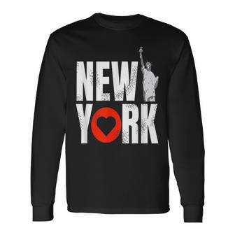 I Love New York City Statue Of Liberty America Souvenirs Long Sleeve T-Shirt - Monsterry AU