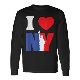 I Love The New York Statue Of Liberty Long Sleeve T-Shirt - Monsterry CA