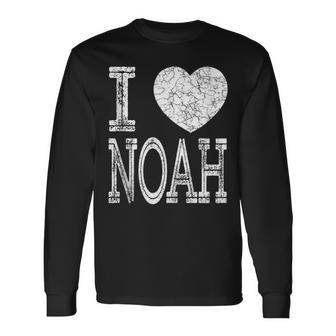 I Love Noah Valentine Boyfriend Son Husband Name Long Sleeve T-Shirt - Seseable