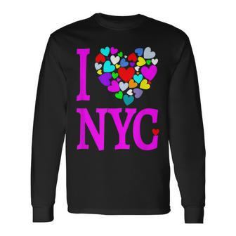 I Love Nyc T Heart New York City T Long Sleeve T-Shirt - Monsterry AU